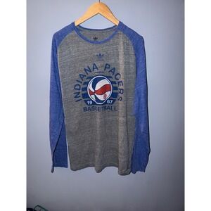 Adidas Indiana Pacers Basketball Long Sleeve Raglan Shirt Mens 2XL